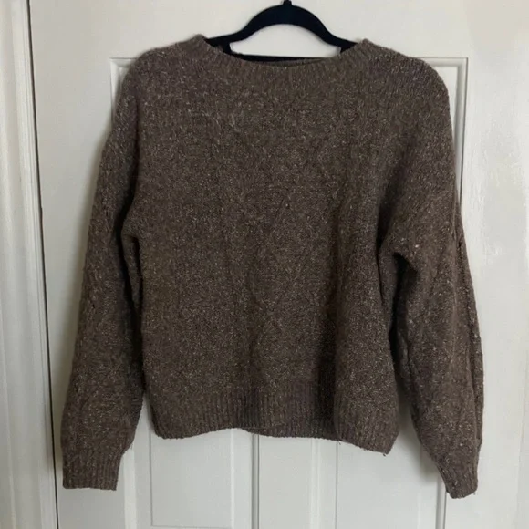 Lucky Brand crew neck brown and tan sweater - Picture 1 of 4